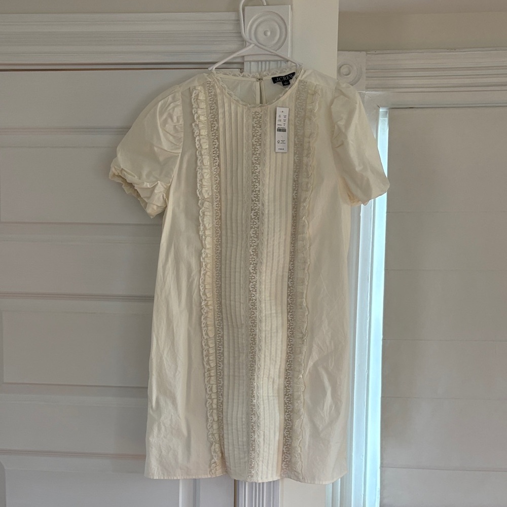 NWT SOLD OUT J. Crew Cream Lace-Trimmed Dress